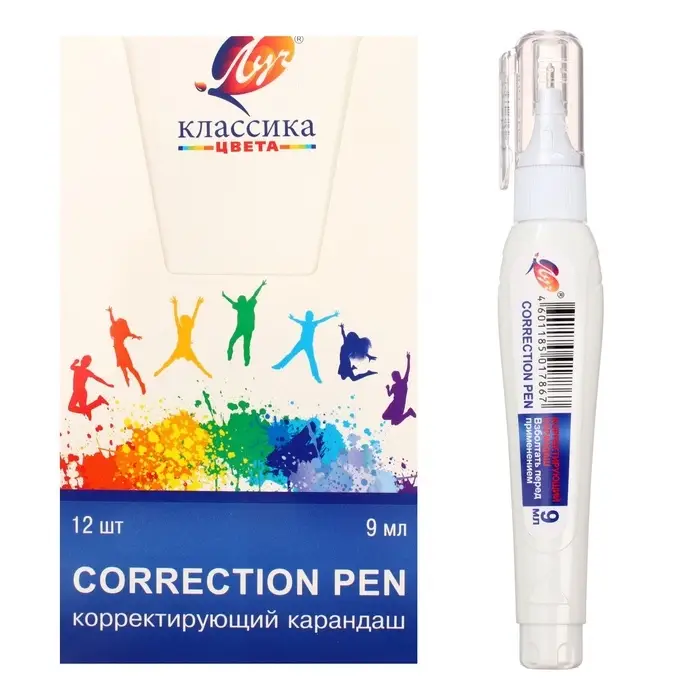 Корректор-карандаш 9 мл &laquo;Луч&raquo;, на растворителе, с металлическим наконечником