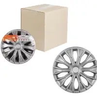 Колпаки колесные 16" "Волтек", серебристый, карбон, компл. 2 шт.