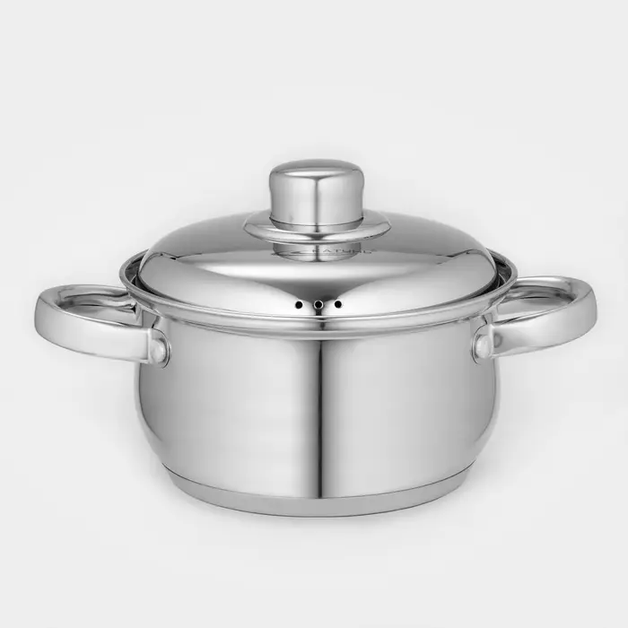 Кастрюля Катунь &laquo;Гретта&raquo;, 1.8 л, d=16 см, с крышкой, капсульное дно, индукция, нержавеющая сталь, AISI - 201, хромированная