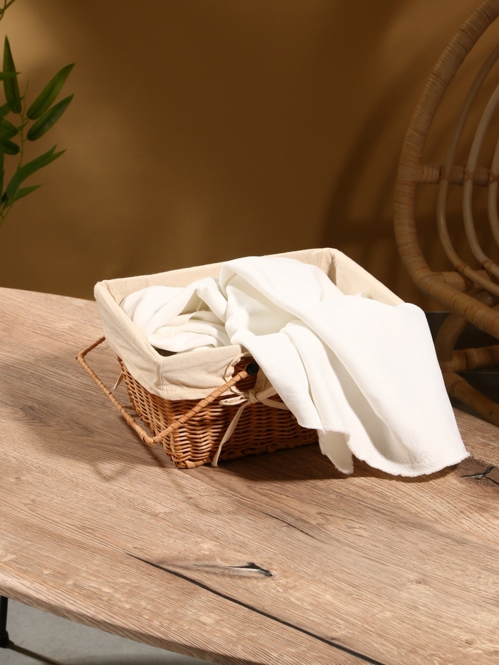 Коризна для пикника с тканевым подкладом, 27х20х14 см, ротанг