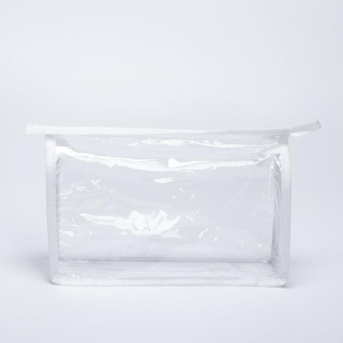 Косметичка на молнии, цвет белый/прозрачный Косметичка на молнии, цвет белый/прозрачный