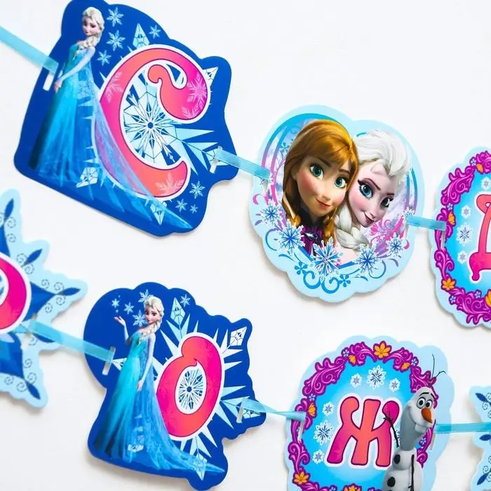 Гирлянда на ленте «С Днем Рождения!», длина 270 см, Холодное сердце Гирлянда на ленте «С Днем Рождения!», длина 270 см, Холодное сердце