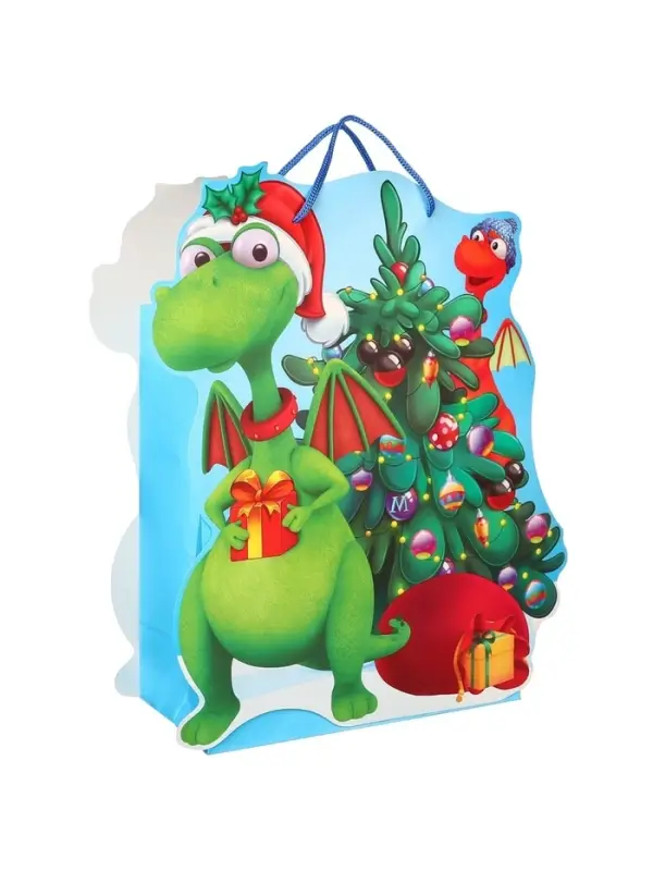 Пакет подарочный «Новый год» 23×27×11.5 см, Микки Маус и Дракон Пакет подарочный «Новый год» 23×27×11.5 см, Микки Маус и Дракон