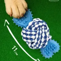 Игрушка для собак канатная &laquo;Мяч с костью&raquo;, до 11 см, до 55 г, синяя