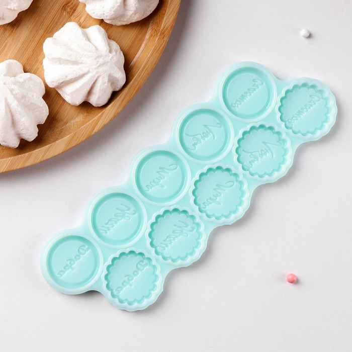 Силиконовый молд «Монетки-пожелания», d=3 см, цвет бирюзовый