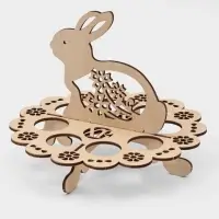 Подставка для яиц пасхальная Доляна &laquo;Зайчик&raquo;, 8 ячеек, 20&times;16 см, дерево