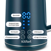 Чайник электрический с температурным режимом КТ-6784 - 1.7 л Чайник электрический с температурным режимом КТ-6784 - 1.7 л