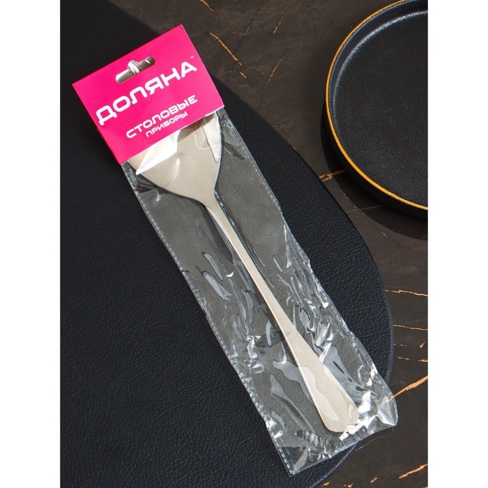 Ложка гарнирная из нержавеющей стали Доляна, h=25 см, толщина 2,2 мм, 410 сталь Ложка гарнирная из нержавеющей стали Доляна, h=25 см, толщина 2,2 мм, 410 сталь