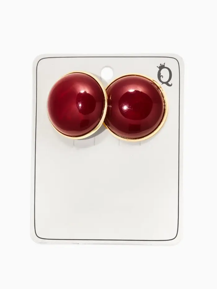 Серьги акрил "Стиль", круг, цвет бордовый в золоте