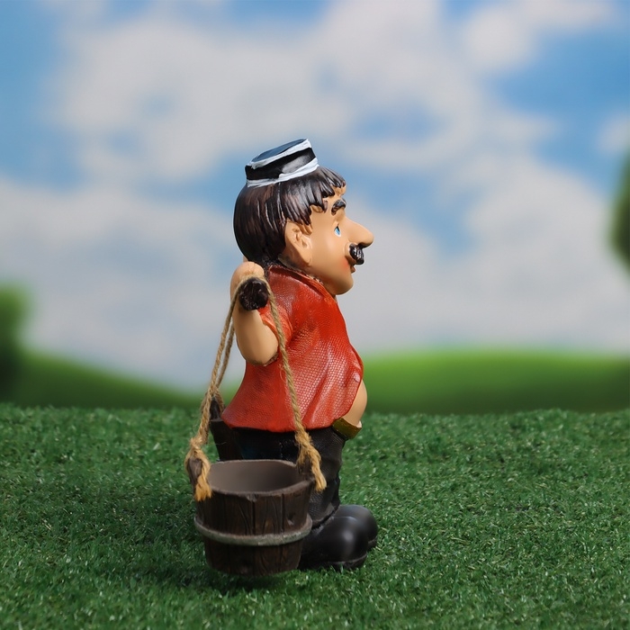 Садовая фигура  Садовая фигура "Дедушка с ведрами" 20х7х19см