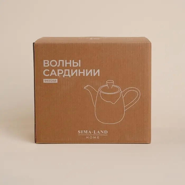 Заварочный чайник SL Home &laquo;Волны Сардинии&raquo;, 1.3 л, 22.5&times;11&times;19 см, фарфор, бежевый