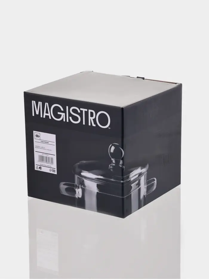 Кастрюля Magistro &laquo;Лия&raquo;, 1.45 л, d=16 см, с крышкой, жаропрочное стекло, прозрачная