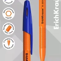 Ручка шариковая ErichKrause R=301 Orange Stick, узел 0.7 мм, синяя