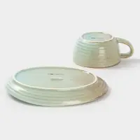 Чайная пара Magistro Sand Ripples, 2 предмета: чашка 300 мл, блюдце 19.8&times;15.8 см, фарфор, голубая
