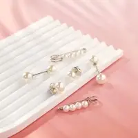 Набор булавок &laquo;Жемчужная нежность&raquo;, 6 шт. 3.5 см, белый в серебре