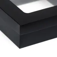 Коробка подарочная складная, упаковка, крышка - дно, чёрная, с окном 20&times;20&times;6 см