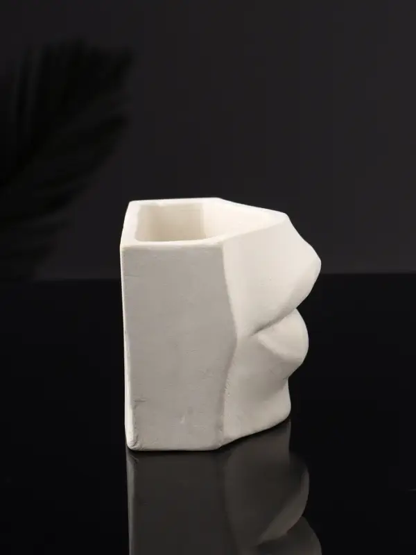 Кашпо "Губы" 10х8х7 см, натуральный, гипс