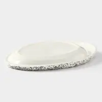 Блюдо для подачи Керамика ручной работы &laquo;Овал Крошка&raquo;, 22&times;15&times;3 см, Иран, белое в крапинку