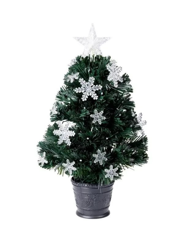 Ёлка светодиодная &laquo;Снежинки&raquo; 60 см, диаметр нижнего яруса 35 см, 55 веток, мигание, свечение мульти