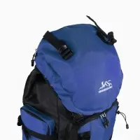 Рюкзак туристический, 90 литров, 6 наружных карманов, шнуровка, синий