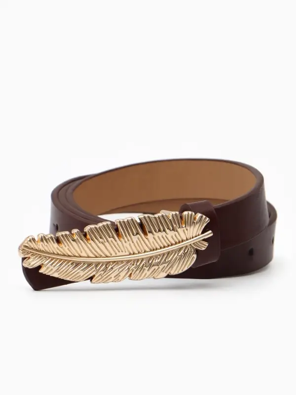 Ремень женский &laquo;Перо&raquo;, гвоздик, 2&times;110 см, без винта, коричневый