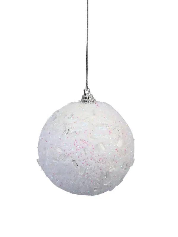 Ёлочный шар новогодний d=8 см «Карнавал» мерцание, белый Ёлочный шар новогодний d=8 см «Карнавал» мерцание, белый