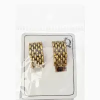 Серьги клипсы для ушей QF &laquo;Плетение&raquo;, цвет чернёное золото