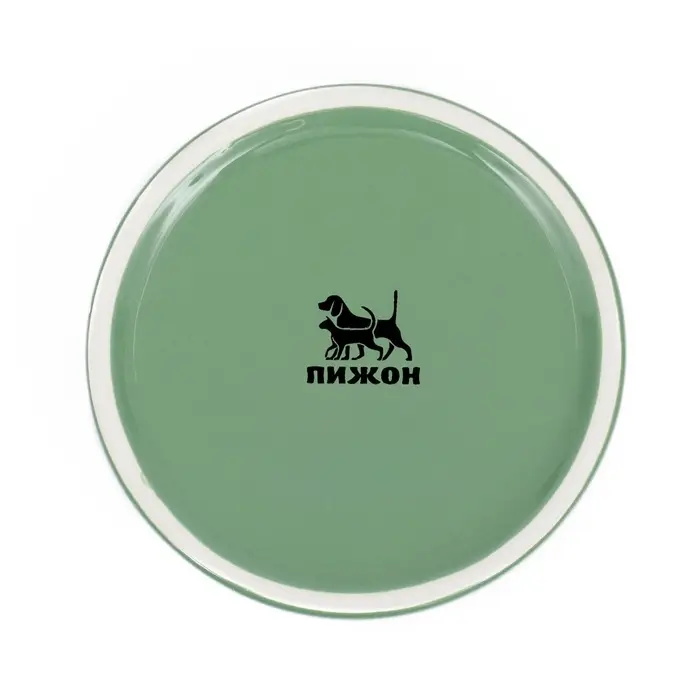 Миска, 300 мл, 13&times;5 см, на подставке, керамика, серо-зелёная