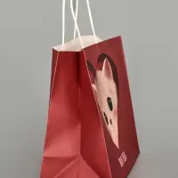 Пакет подарочный крафтовый &laquo;Котик&raquo;, 25&times;22&times;12 см