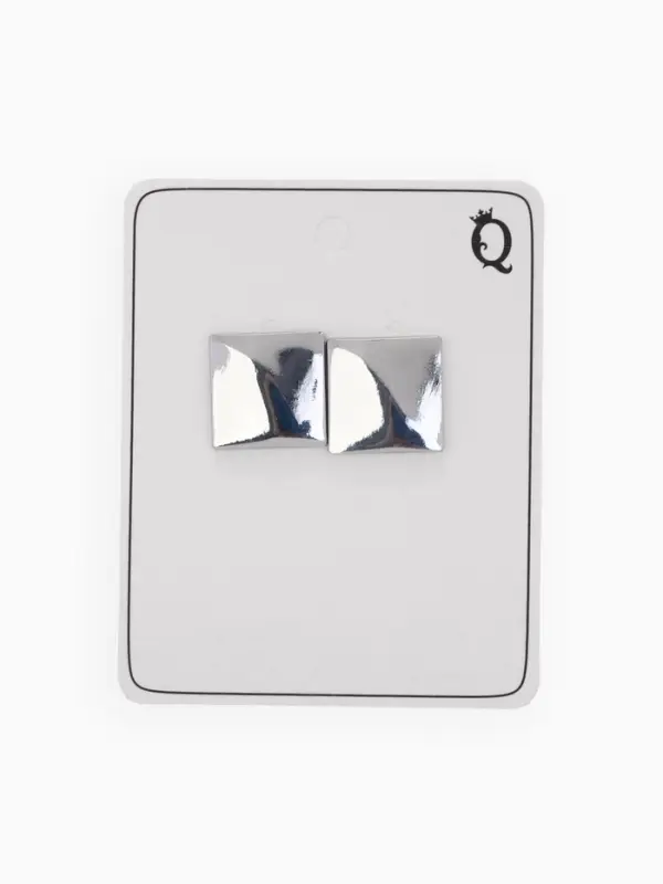 Запонки стальные &laquo;Квадраты&raquo;, рельефные, цвет серебро