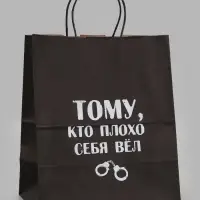 Пакет подарочный &laquo;Тому, кто плохо себя вёл&raquo;, 24&times;14&times;28 см, крафт