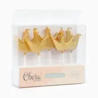 Свечи в торт "Фигура "Короны" Золото, Металлик, 3,5*2,5 + 5 см, 5 шт. с держат. Свечи в торт "Фигура "Короны" Золото, Металлик, 3,5*2,5 + 5 см, 5 шт. с держат.