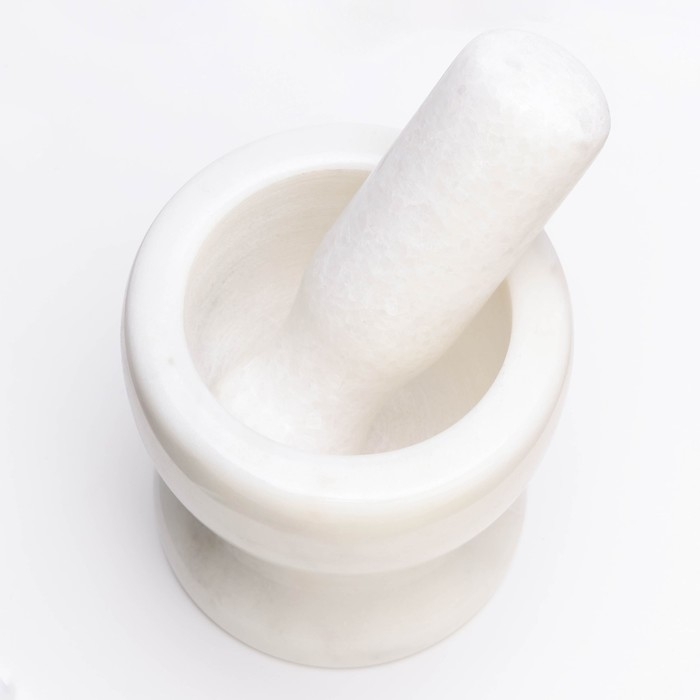 Ступка с пестиком из камня средняя, 250 мл, белая, в коробке Ступка с пестиком из камня средняя, 250 мл, белая, в коробке