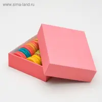 Коробка сборная без печати, крышка - дно, розовая, без окна 18×15×5 см