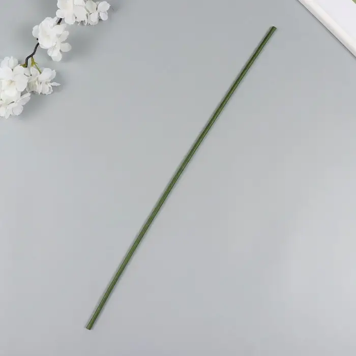 Проволока для изготовления искусственных цветов "Зелёная" обмотка бумага 50см сечение 0,5 см   10424