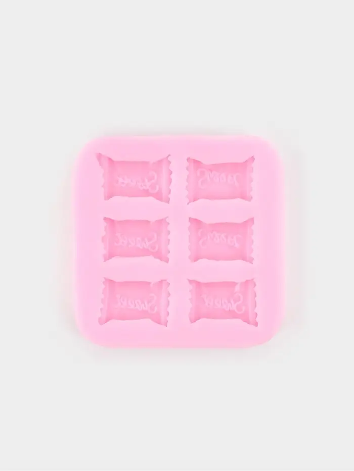 Молд для заливки Sweet, силикон, 6 ячеек, 6&times;1 см, розовый