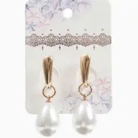 Серьги с жемчугом &laquo;Грейс&raquo;, пухлая капля, белые в золоте