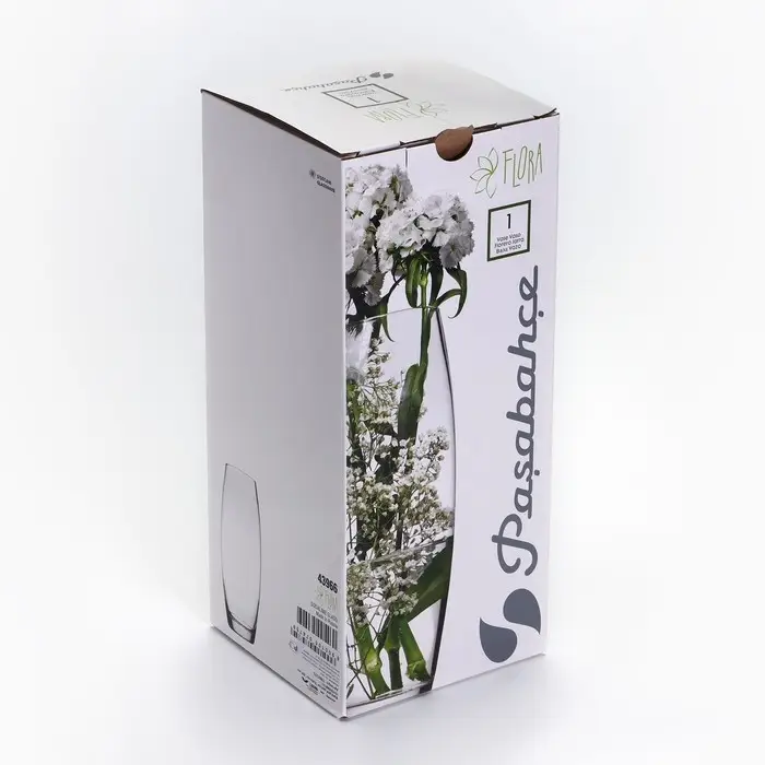 Ваза для цветов &laquo;Бабочки&raquo; стеклянная, прозрачная, 26 см 1.7 л.