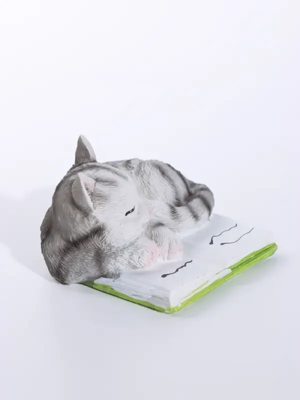 Сувенир полистоун "Спящий котёнок на книге" серый 9,5х9х5,7 см