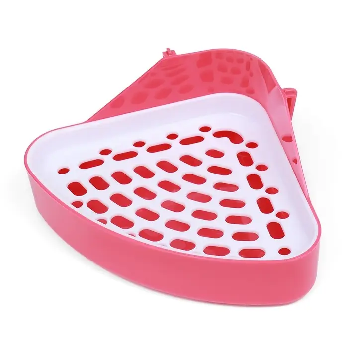 Туалет для кроликов и хорьков, 24&times;18&times;11 см, угловой, пластик, красный