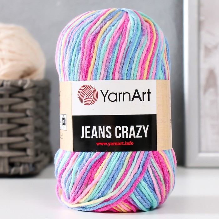 Пряжа "Jeans crazy" 55% хлопок, 45% акрил 160м/50гр (7205  принт)