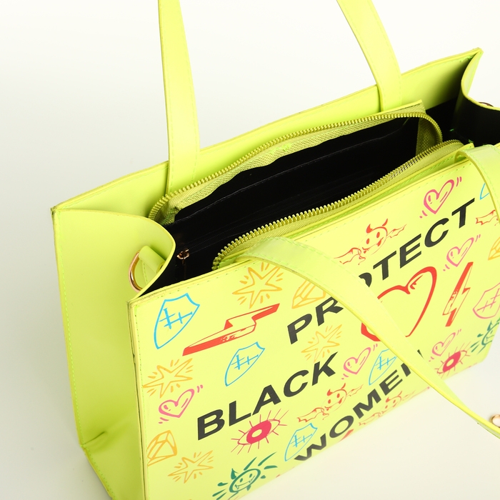 Сумка женская на молнии, цвет салатовый