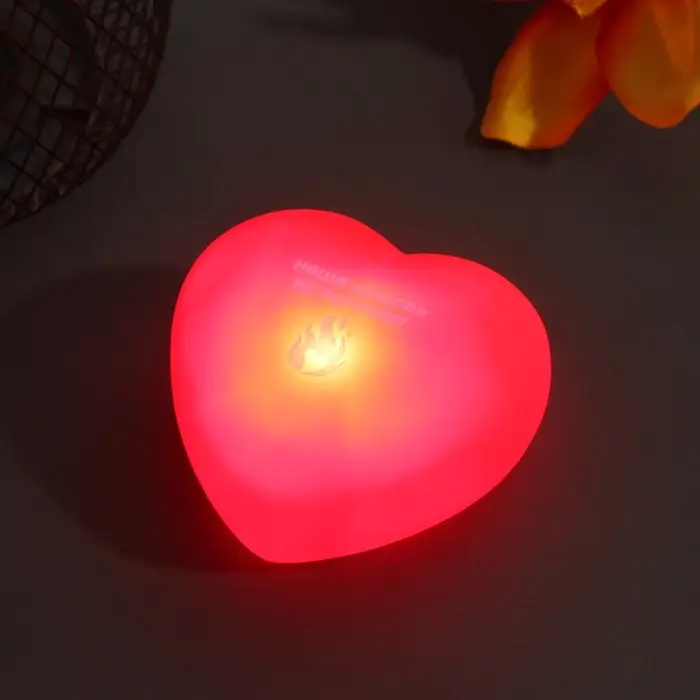 Фигурка световая RISALUX &laquo;Сердце. Наша любовь&raquo;, LED-ночник, 2хLR44, 7&times;7&times;3.5 см