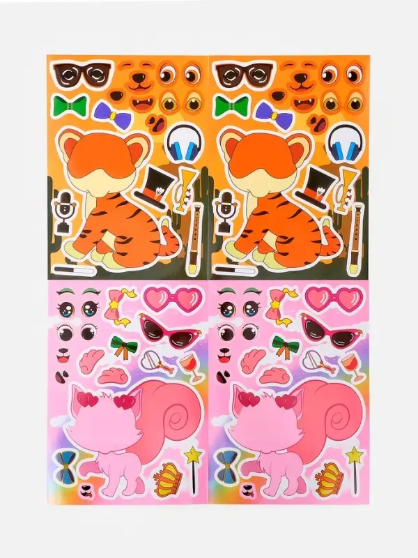 Наклейки детские для творчества "Животные" набор 24 шт