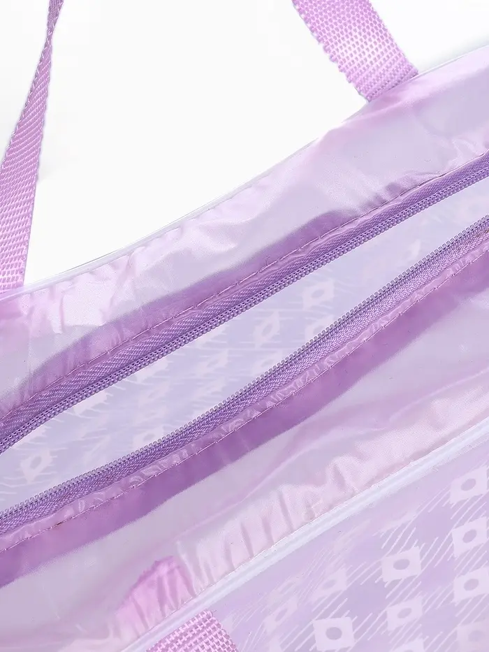 Косметичка - сумка на молнии, с ручками, для бассейна, с рисунком, фиолетовая