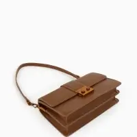 Сумка женская мессенджер TEXTURA на клапане, 26&times;8.5&times;14 см, светло-коричневая