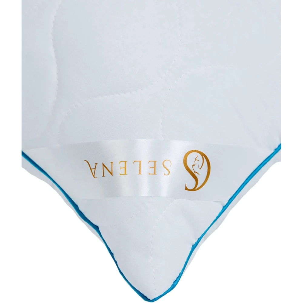 Подушка 50х70 стеганная со съемным чехлом (микрофибра/лебяжий пух), белый