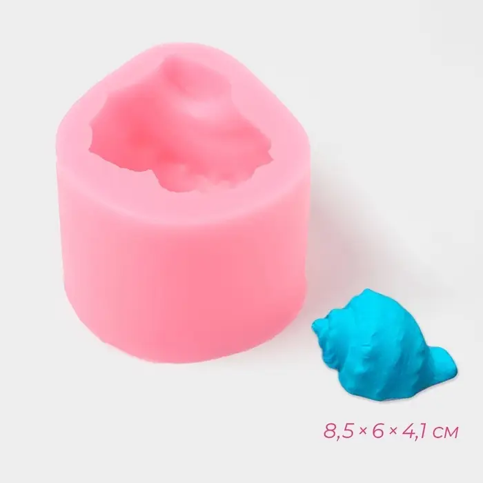 Молд для заливки 3D &laquo;Ракушка&raquo;, силикон, 8.5&times;6&times;4.1 см, розовый