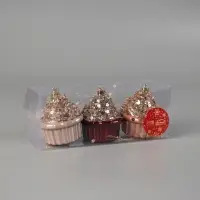 Ёлочные игрушки 3 шт. &laquo;Пирожное Феерия нежность&raquo; 8&times;5.5 см, МИКС