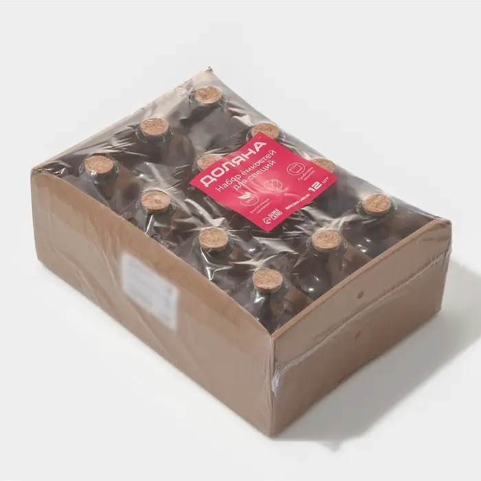 Набор баночек для специй Доляна &laquo;Парфе&raquo;, 125 мл, 5.8&times;10.4 см, с пробковой крышкой, 12 шт., стекло